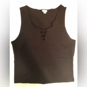 Garage black crop tank top